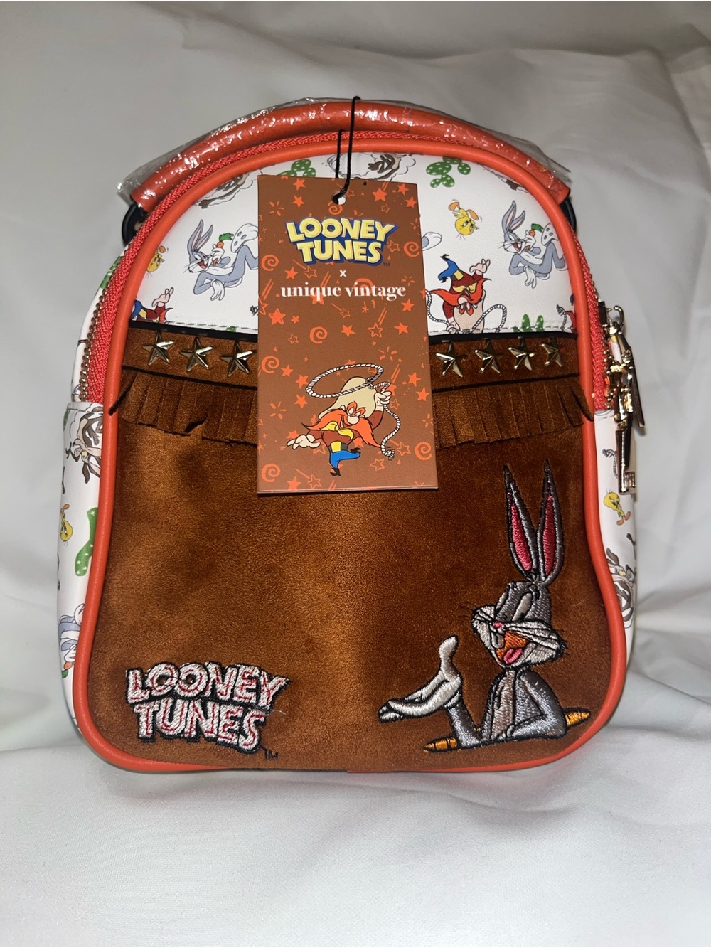 NWT Unique Vintage x Looney Tunes Bugs Bunny Western Mini Backpack Crossbody